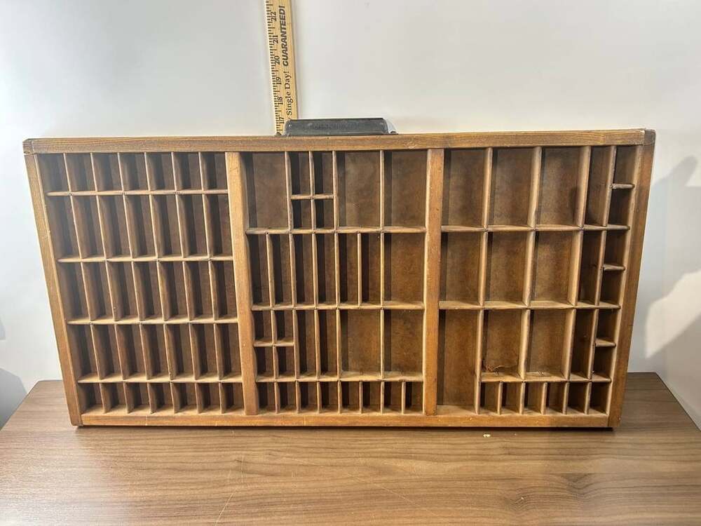 Vintage Hamilton Wood Printer Type Tray Drawer Letterpress Shadow Box Display